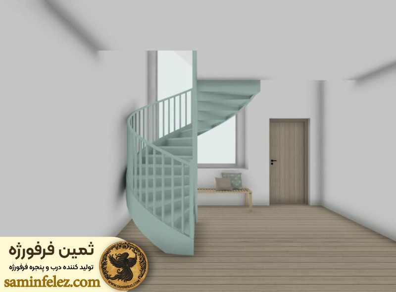 معرفی پله معلق با نرده فلزی 