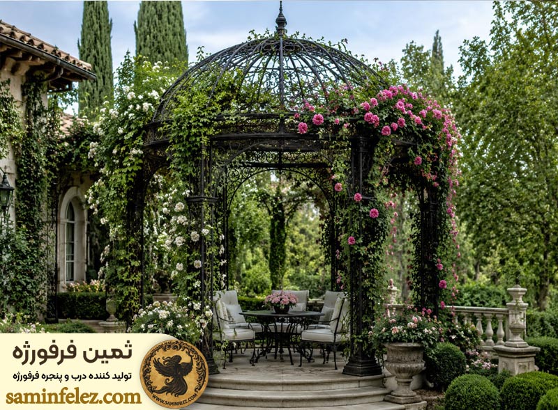 ایده های دکوراسیون با آلاچیق فرفورژه 